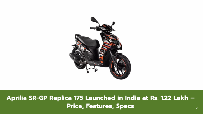 New Aprilia SR-GP Replica 175 Launched – Check Price, Features and Engine Details