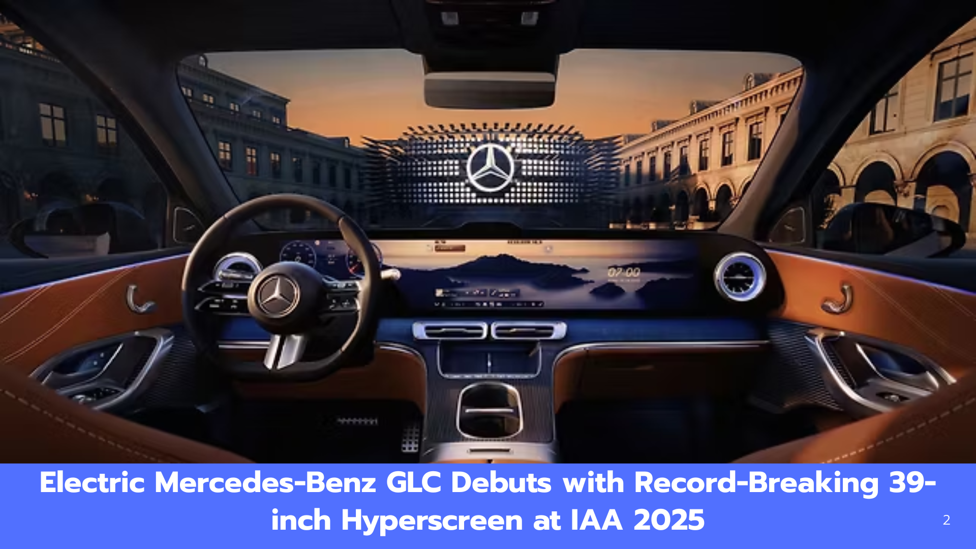 Mercedes-Benz Electric GLC Interior Revealed: 39-inch Display, Ambient Lighting & Luxury Features