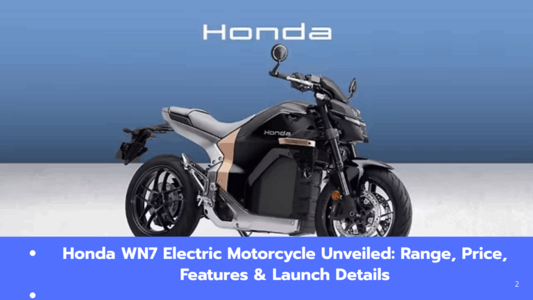 Honda WN7 Electric Motorcycle Unveiled: Range, Price, Features & Launch Details