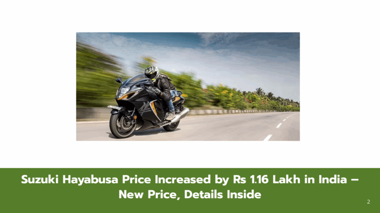 New Suzuki Hayabusa Price in India Revealed: Rs 18.06 Lakh After GST Change