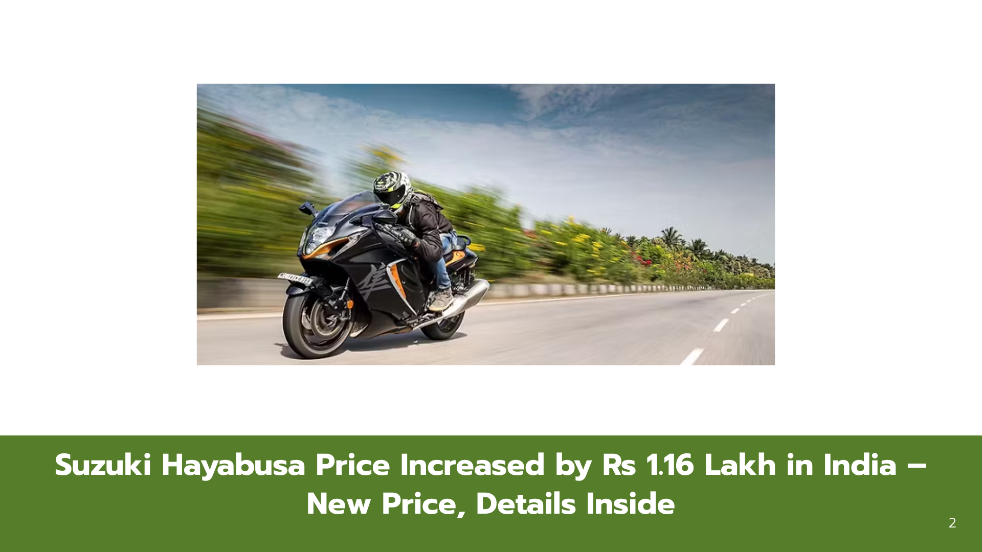 New Suzuki Hayabusa Price in India Revealed: Rs 18.06 Lakh After GST Change
