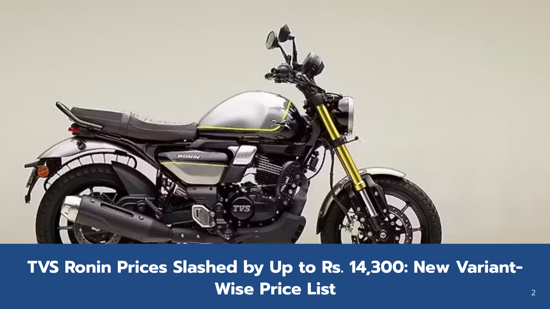 TVS Ronin Prices Slashed by Up to Rs. 14,300: New Variant-Wise Price List