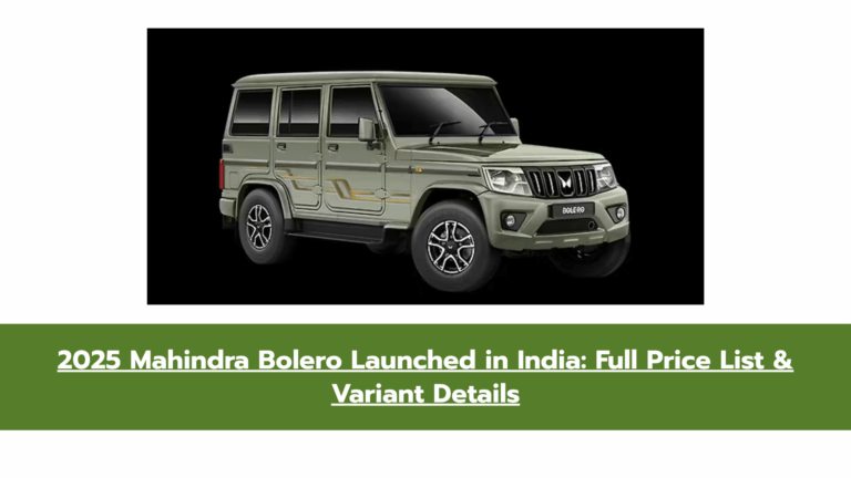 New Mahindra Bolero 2025 Arrives in India — Top Features You Should Know