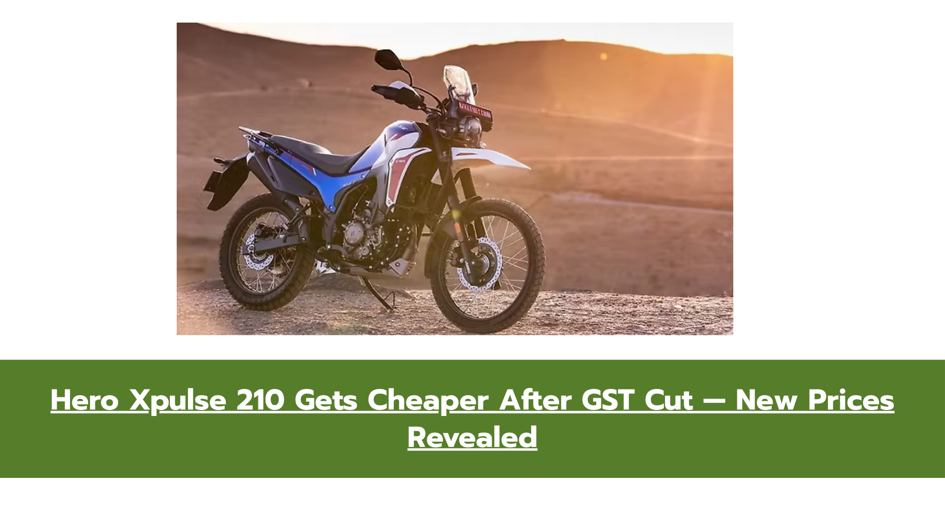 Hero Xpulse 210 New Price List After GST Cut — Base & Top Variants Updated