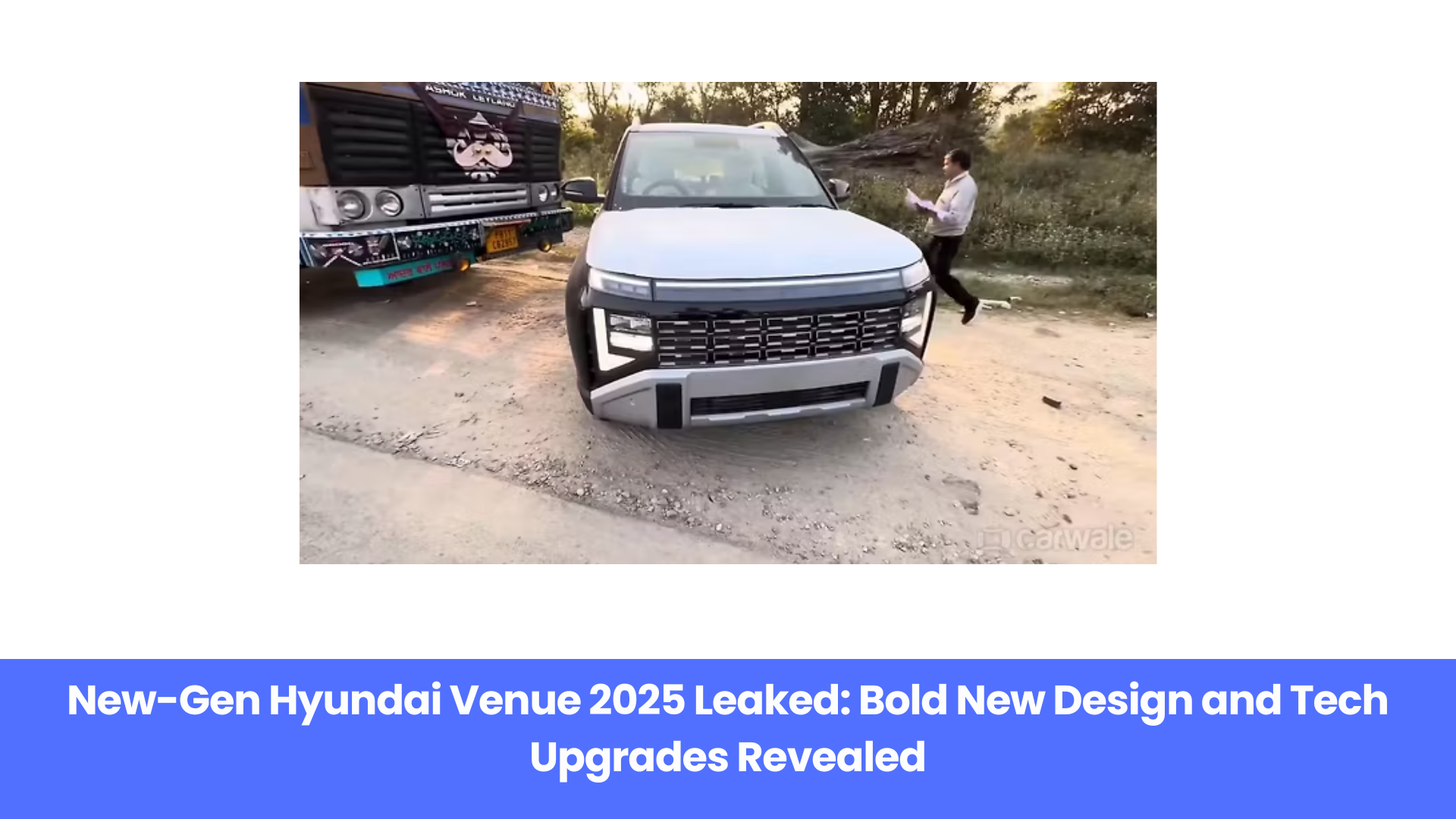 Hyundai Venue 2025 Leaked in Full: Bigger Grille, Connected Taillamps, and Modern Dashboard