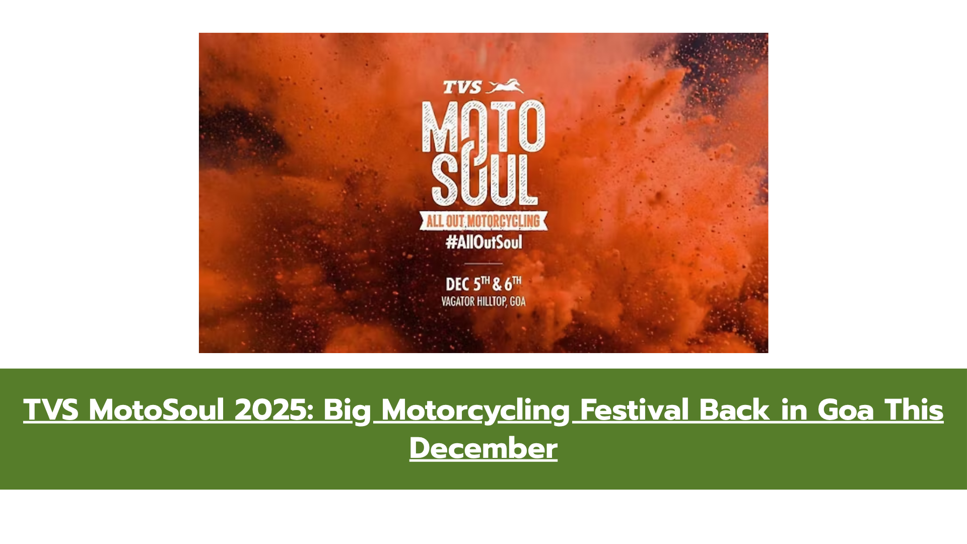 MotoSoul 5.0 Returns: TVS to Host Biggest Biker Festival in Goa This December