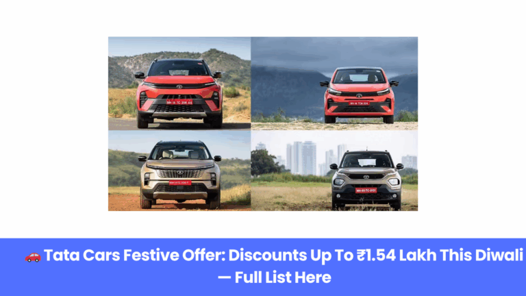 Tata Cars Festive Sale 2025: Best Diwali Deals on SUVs and Hatchbacks — Check Offers