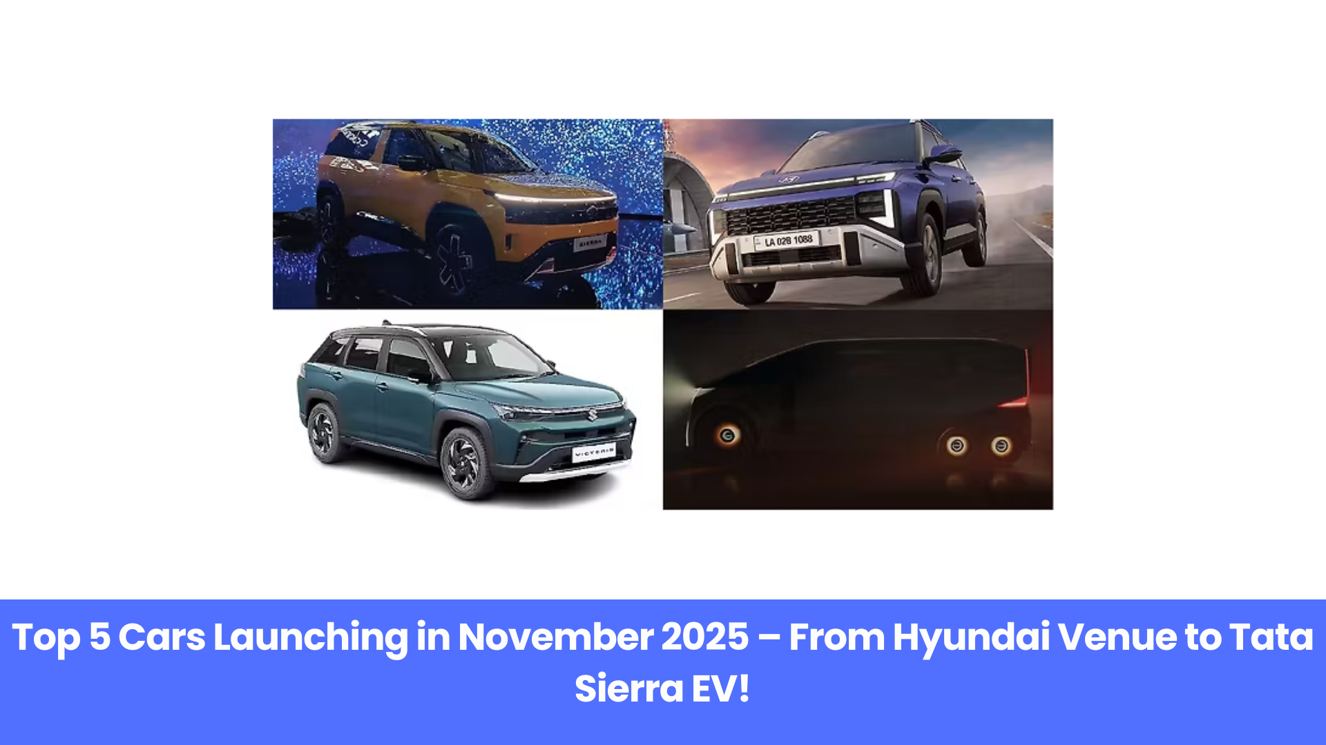 Big Car Launches in November 2025: Hyundai, Tata, Maruti, Honda & Lexus Line Up Major Reveals