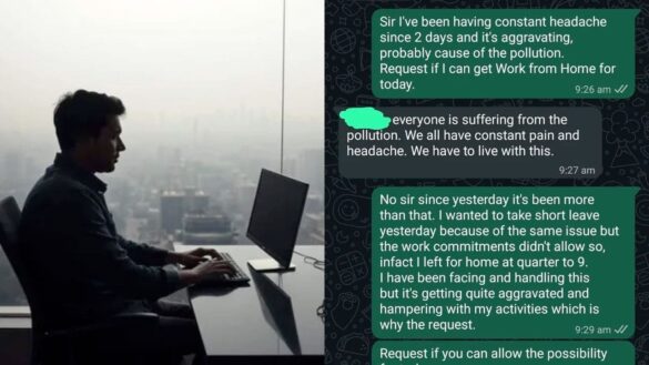 Delhi Employee Denied Work From Home After Facing Health Issues Due To Pollution, Chat With Manager Goes Viral