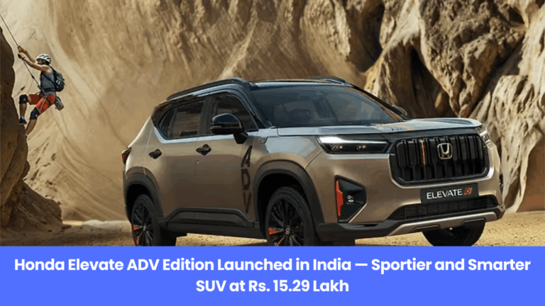 Honda Elevate ADV Edition Launched in India — Sportier and Smarter SUV at Rs. 15.29 Lakh