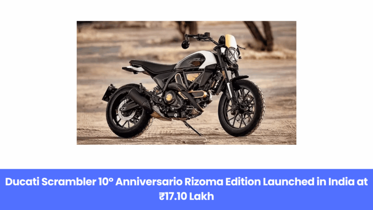 Ducati Scrambler 10° Anniversario Rizoma Edition Launched in India at ₹17.10 Lakh