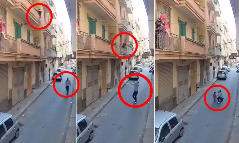 Man Saves Falling Child in a Dramatic Mid-Air Catch: Viral Video Sparks Debate