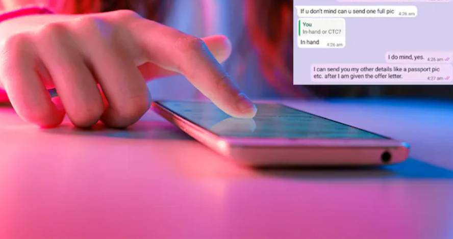 Woman receives inappropriate texts from Recruiter after applying for a Job in Noida