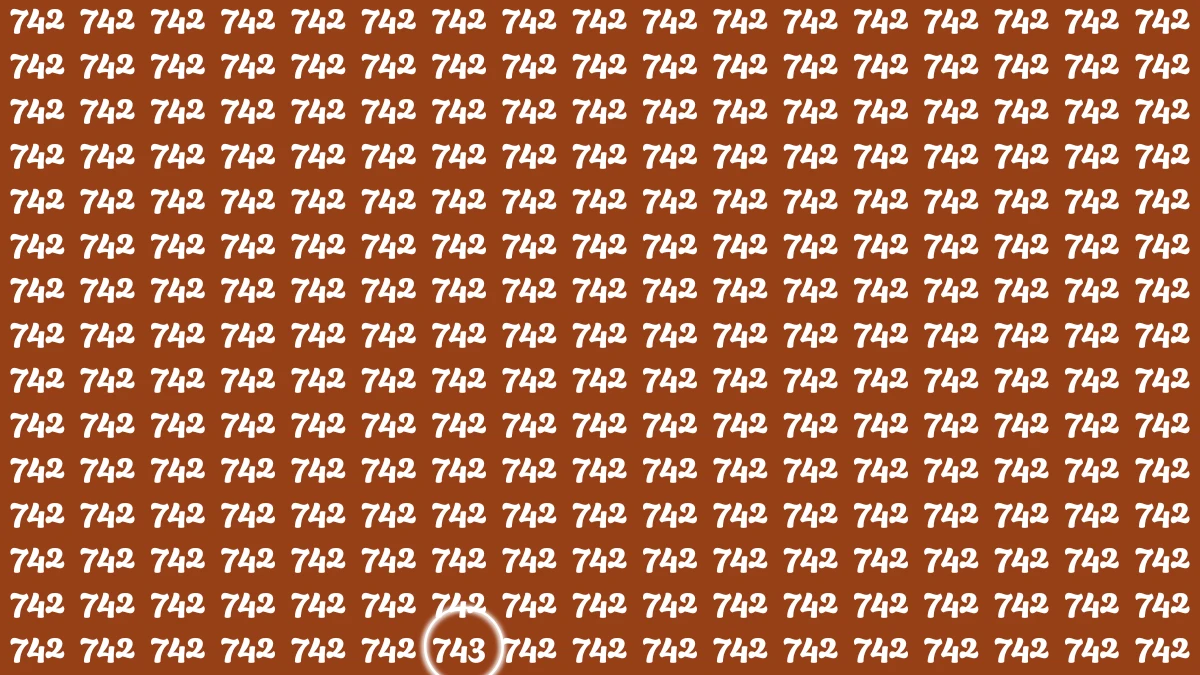 Optical Illusion 7 Seconds Challenge Mind-Bending Challenge: Spot the Number 743 Before Time Runs Out!