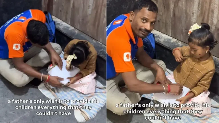 Swiggy Dad Goes Viral For Teaching Daughter Between Deliveries