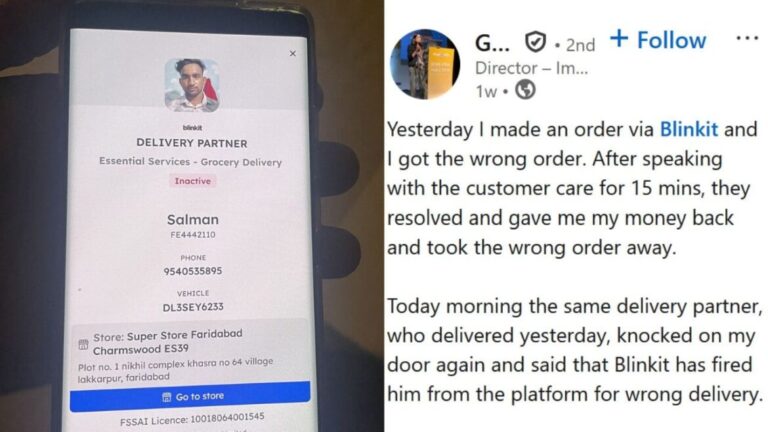 Blinkit Responds After Woman Shares How Delivery Partner Was Removed Over Wrong Delivery