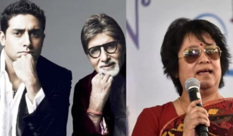 Author Taslima says, “Abhishek is good, but I do not think Abhishek is as talented as Amitji”, the actor replies