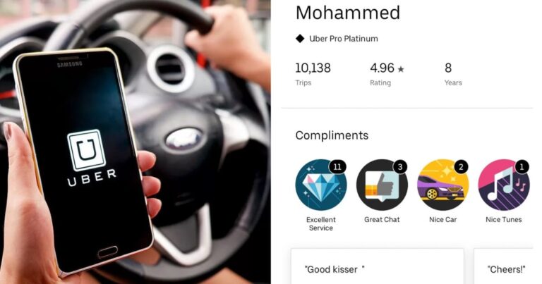 Uber Driver Gets ‘Good Kisser’ Review; Internet Reactions goes viral
