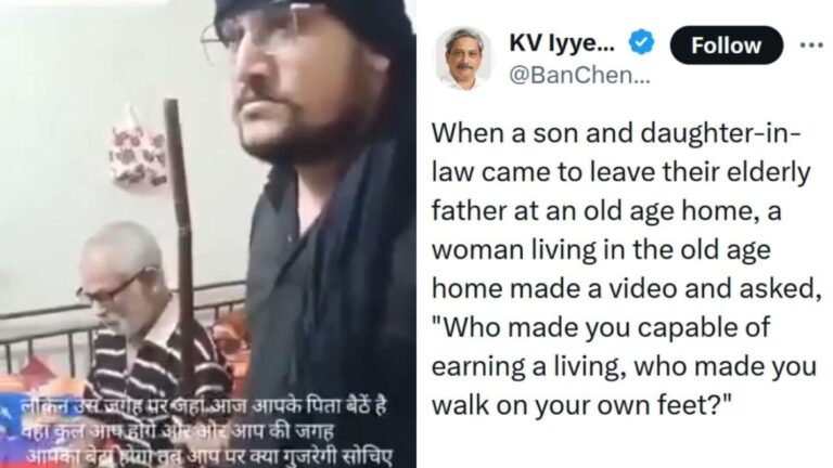 Woman Questions Son For Leaving His Sick Father At Old Age Home, Video Goes Viral