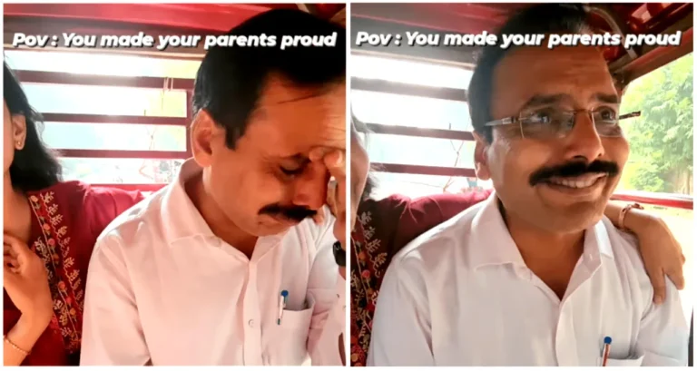 Crying Father Drops Off Daughter at Dream College, Emotional Video Goes Viral