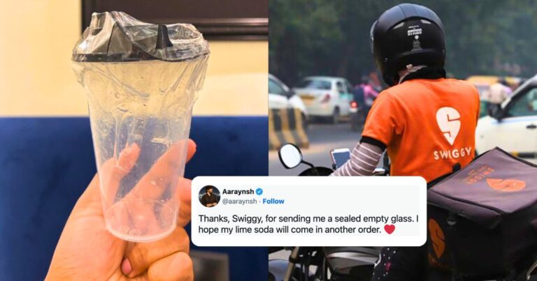 Swiggy Responds After Customer Gets Sealed, Empty Glass Instead of Lime Soda