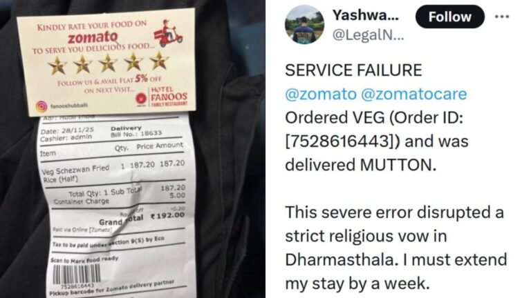 Zomato Responds After Customer Claims He Received Mutton Instead of Veg Order