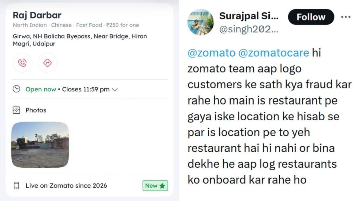 Zomato Responds After Customer Complains About Fake Restaurant Listing On App